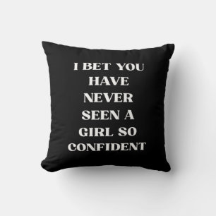 Coussin Citation Fille Confiance Noir Citation, Féministe