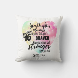 Coussin Citation forte Brave Grandgirl Sweet16 Custom