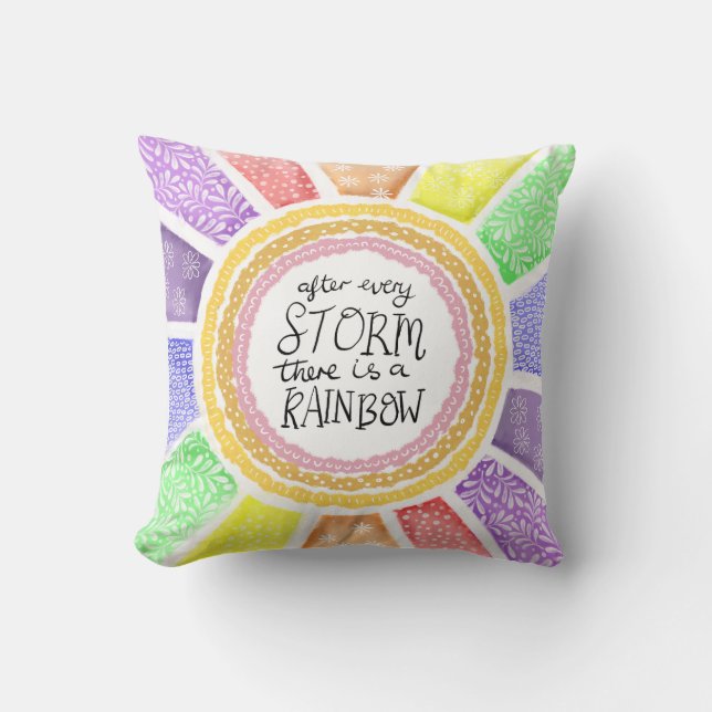 Coussin Citation Inspirante – “Après chaque tempête, il y  (Recto)