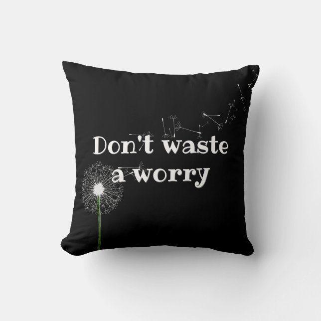 Coussin Citation Inspirante Et Dandelion (Recto)