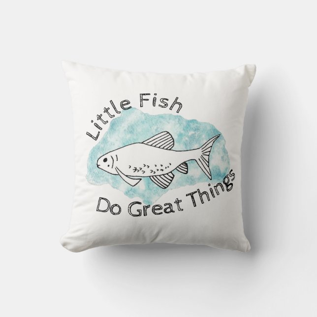 Coussin Citation inspirante Motivation Poisson animal (Recto)