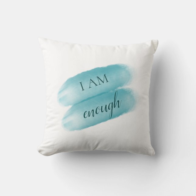 Coussin Citation Inspirante Simple Je Suis Assez Affirmati (Recto)
