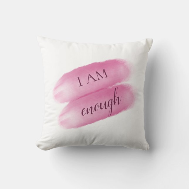 Coussin Citation Inspirante Simple Je Suis Assez Affirmati (Recto)