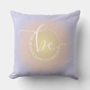 Coussin Citation Inspirationnelle Bleu Soyez le sourire de
