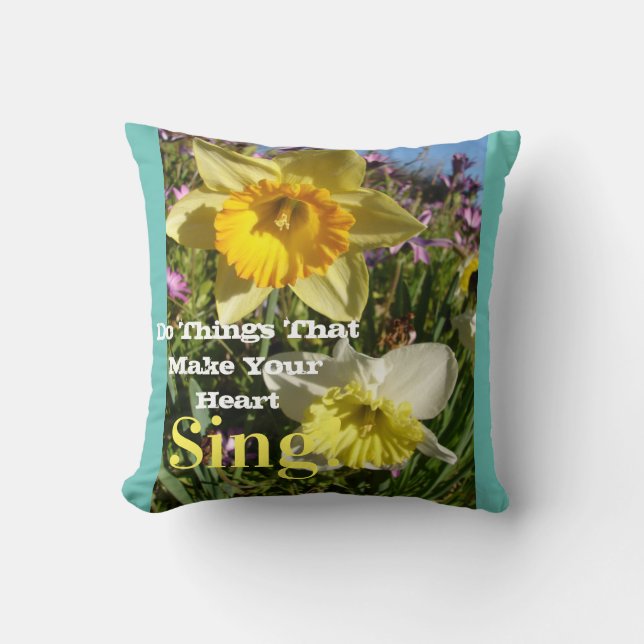 Coussin Citation Inspirationnelle Daffodique Ressort Flora (Recto)