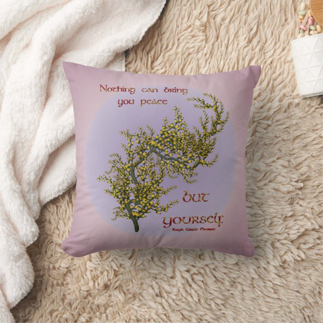 Coussin Citation Inspirationnelle de la paix intérieure (Couverture)