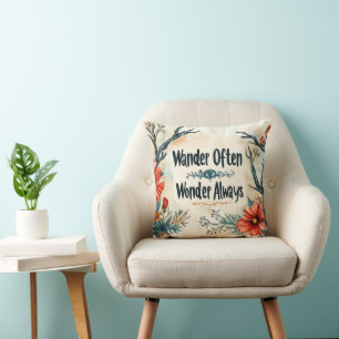 Coussin Citation Inspirationnelle : Se Promène Souvent, Se