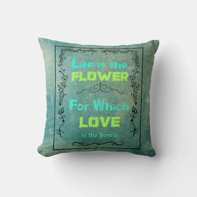 Coussin Citation inspirée sur l'amour et la vie (Recto)