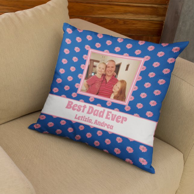 Coussin Citation Meilleur Papa Photo (Créateur téléchargé)