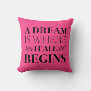Coussin Citation Motivante de Rêve, Attitude de Succès Ros