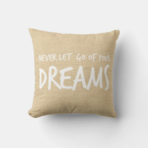 Coussin Citation motivante en toile de jute Attitude, Obje