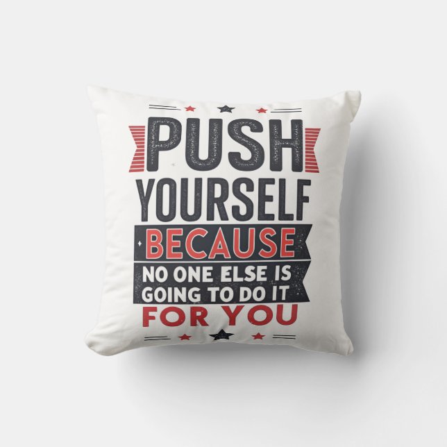 Coussin Citation motivante pour se dépasser  (Recto)