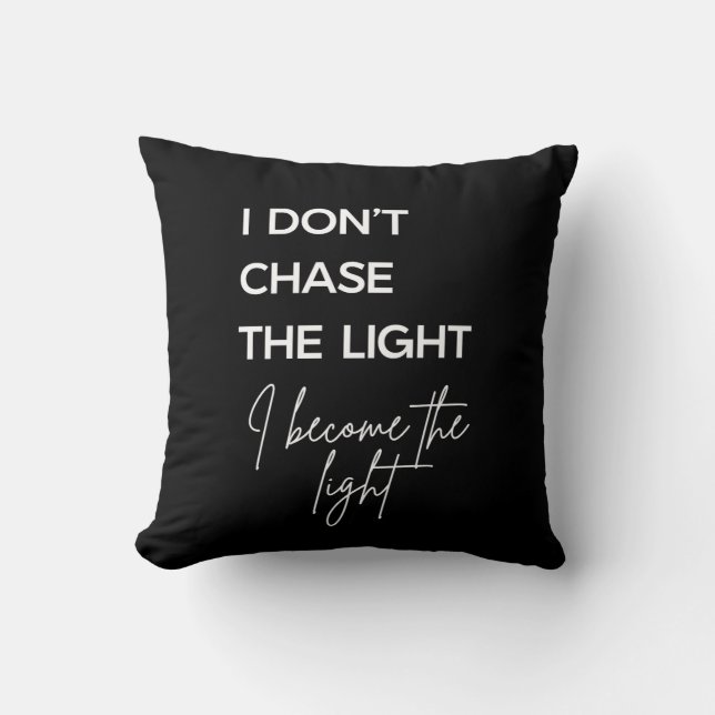 Coussin Citation Motivante sur Fond Noir (Recto)
