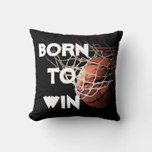 Coussin Citation motivationnelle disant Basketball né pour