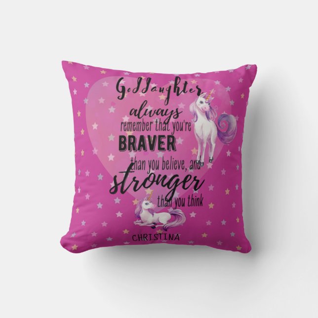 Coussin Citation Motivationnelle Dogue Dogue Unicorn Rose (Recto)