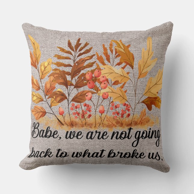 Coussin Citation Motivationnelle Florale Automne (Recto)