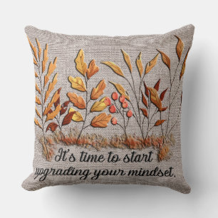 Coussin Citation Motivationnelle Florale Automne