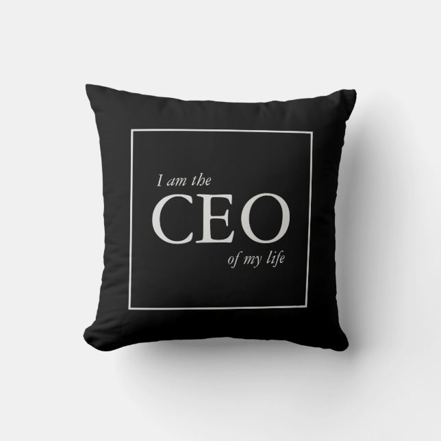 Coussin Citation motivationnelle Je suis le PDG de ma vie (Recto)