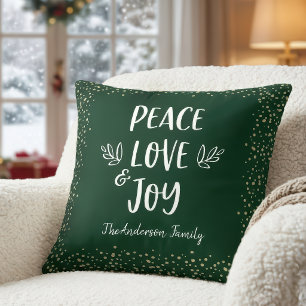 Coussin Citation Paix Amour Joie Typographie Moderne Nom