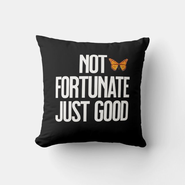 Coussin Citation Papillon Monarch 'Pas De Chance, Simpleme (Recto)