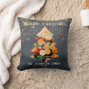 Coussin Citation personnalisée élégante de Noël moderne