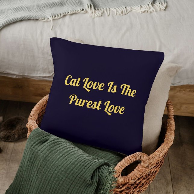Coussin Citation Personnalisée pour Amoureux de Chats sur  (Créateur téléchargé)