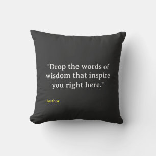 Coussin Citation personnalisée typographique minimaliste