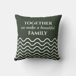 Coussin Citation Photo Forest Green Motif Ondulé Double Fa