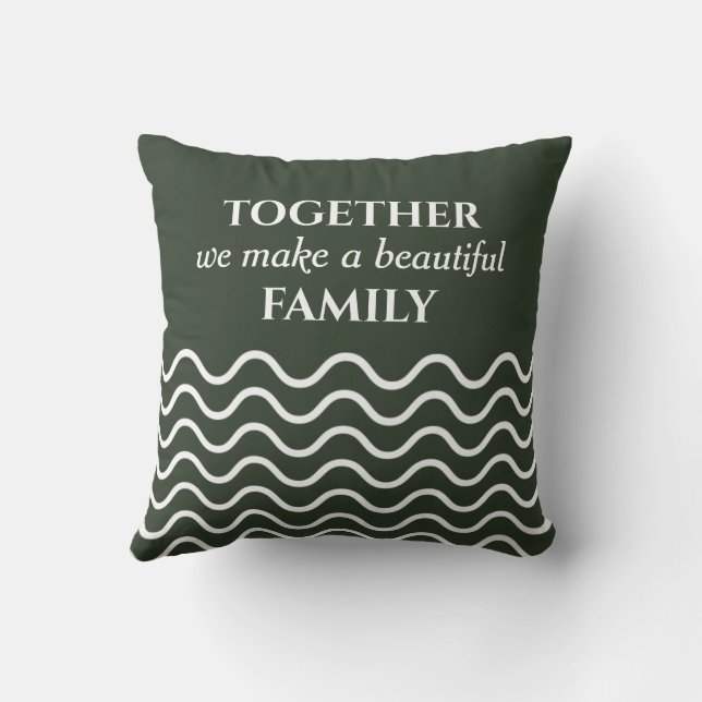 Coussin Citation Photo Forest Green Motif Ondulé Double Fa (Verso)