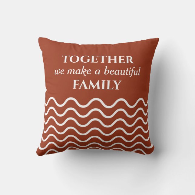 Coussin Citation Photo Terracotta Motif Ondulé Double Face (Verso)