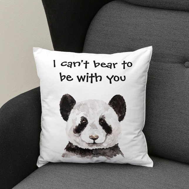 Coussin Citation Romantique Moderne Avec Panda Noir Et Bla (Créateur téléchargé)