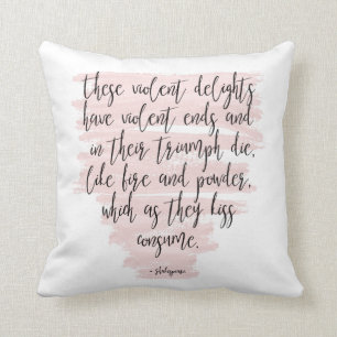 Coussin Citation rose Shakespeare Romeo & Juliet