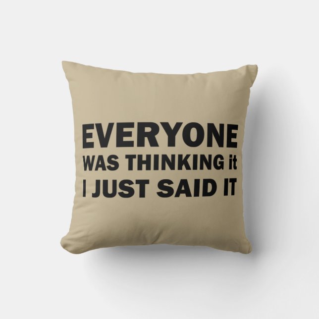 Coussin Citation sarcastique drôle (Recto)