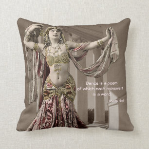 Coussin Citation vintage de danseur de Mata Hari