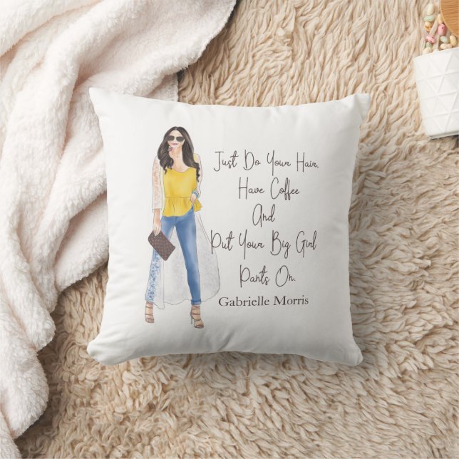 Coussin Citation Whimsical "Mettez vos pantalons de filles (Couverture)