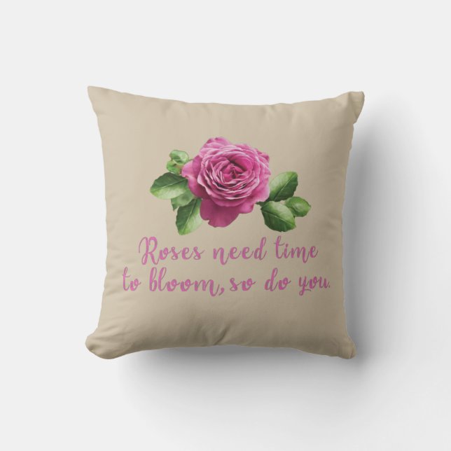 Coussin Citations amusantes sur les roses et l'amour (Recto)