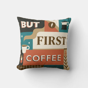 Coussin Citations de café coloré