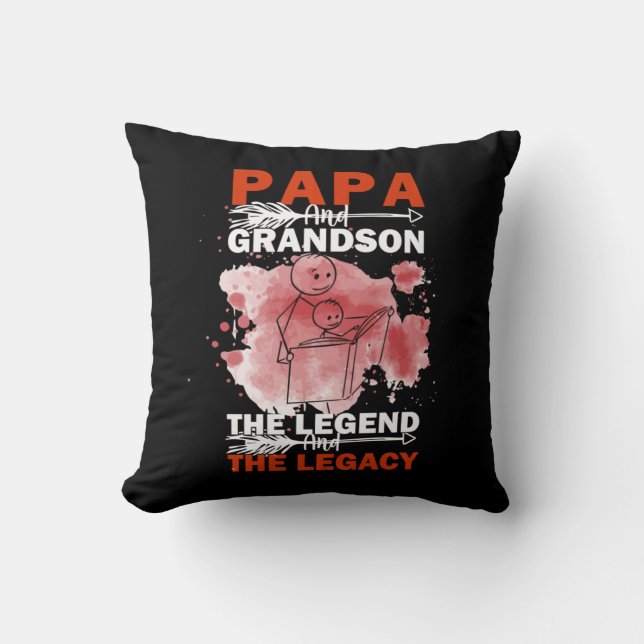 Coussin Citations de grand-père | Papa et petit-fils (Recto)