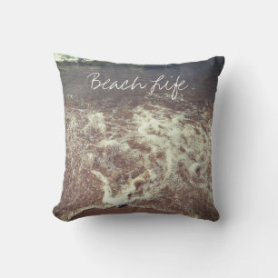 Coussin Citations de la vie de plage Vagues Océan Eau sabl