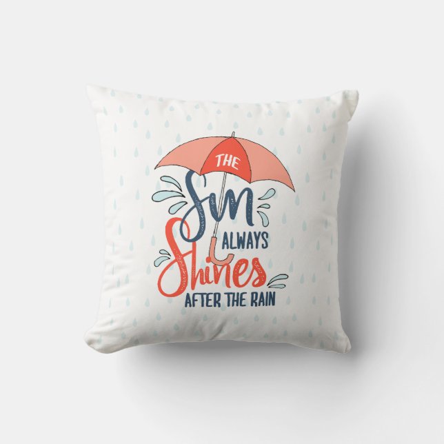 Coussin Citations de pluie Sun Citations de résultats posi (Recto)