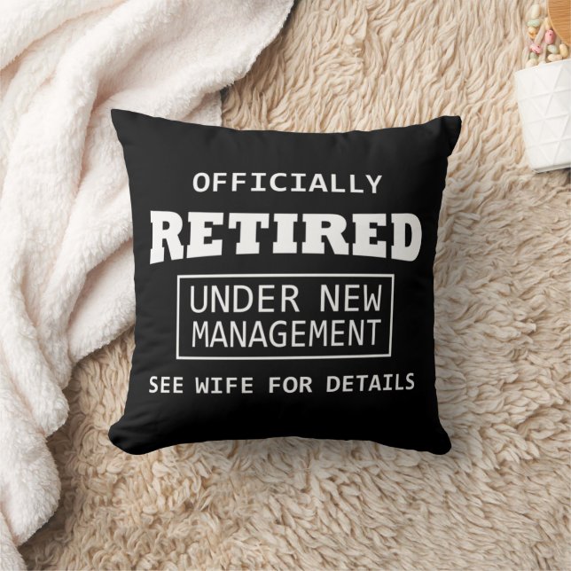 Coussin Citations de retraite drôles officiellement retiré (Couverture)