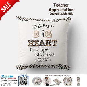 Coussin Citations d'enseignant personnalisé Cadeau Femme M