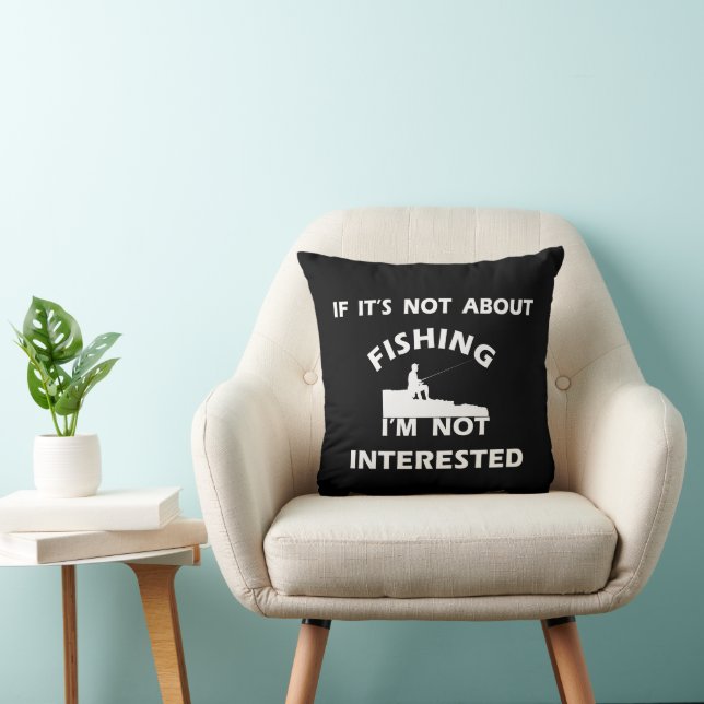 Coussin Citations drôles de pêcheur amateur de pêche (Chaise)