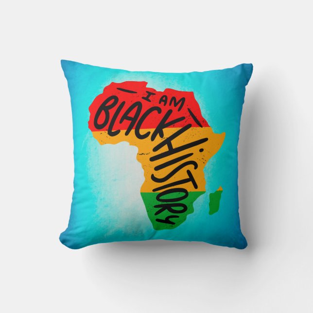 Coussin Citations du Mois de l'Histoire des Noirs - JE SUI (Recto)
