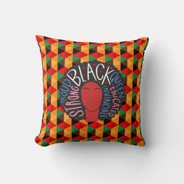 Coussin Citations du mois de l'histoire des Noirs - Reine  (Recto)