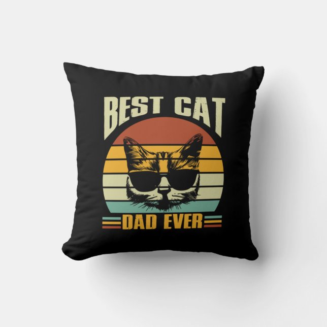 Coussin Citations grand-père | Meilleur papa de chat (Recto)