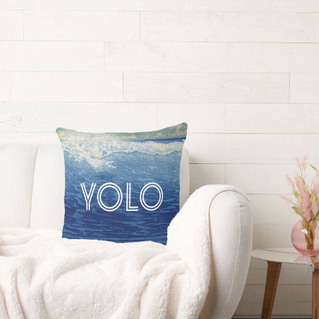 Coussin Citations Inspiration Beach YOLO Vous ne vivez qu' (Canapé)