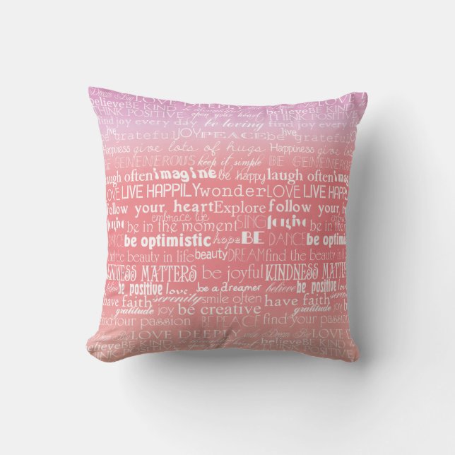 Coussin Citations Inspiration Peach Pink Ombre (Recto)