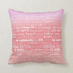 Coussin Citations Inspiration Peach Pink Ombre