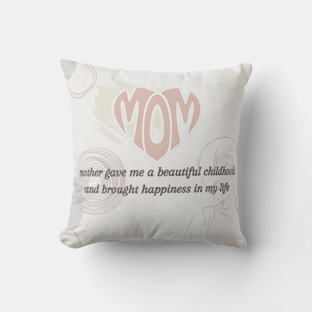 Coussin Citations Pastel Simple Pour Maman (Recto)